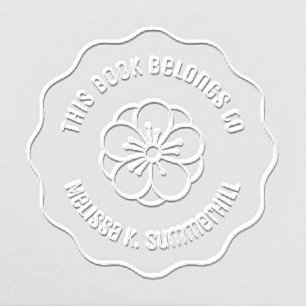 Elegant Sakura Cherry Blossom Bookplate Embosser