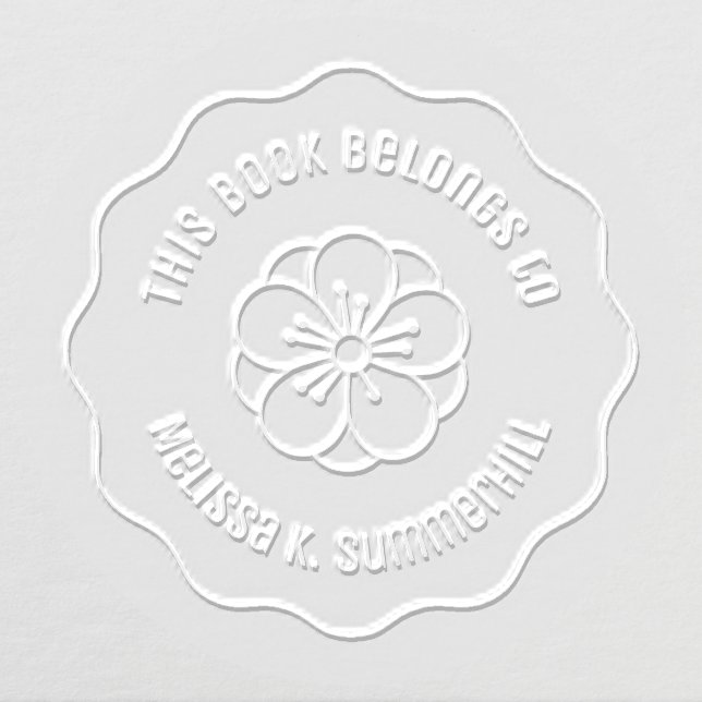 Elegant Sakura Cherry Blossom Bookplate Embosser (Design)