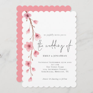 Elegant Sakura Cherry Blossom Wedding Invitation