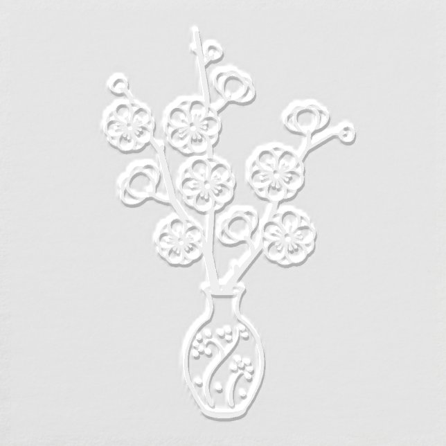 Elegant Sakura Cherry Blossoms Vase Embosser (Design)