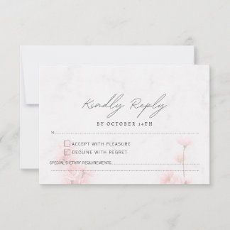 Elegant Sakura Pink floral Cherry Blossom Wedding RSVP Card