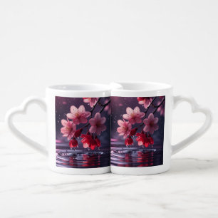 Elegant Sakura Tree Blossom Art – Japanese Cherry  Coffee Mug Set