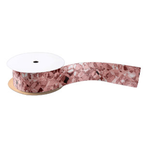 Elegant Salmon Pink Glitter Sparkle Satin Ribbon