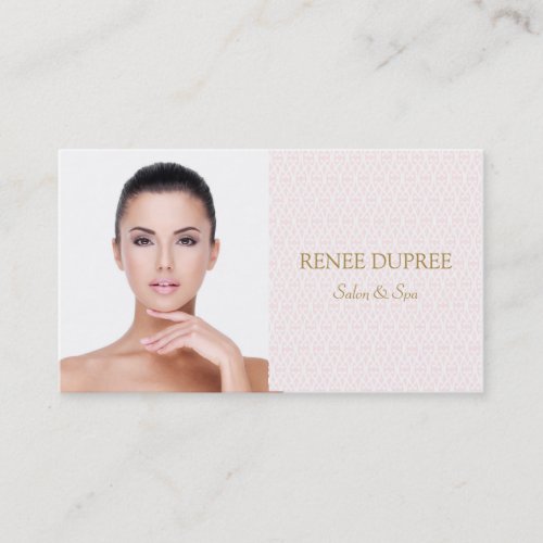 Elegant  Salon and Spa  Pink Lattice Photo Card