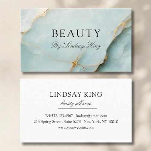 Elegant Salon Blue Marble Business Cards