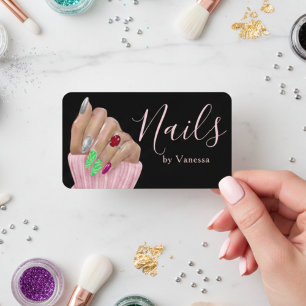 Elegant Salon Branding Premium Nail Artist Business Card
