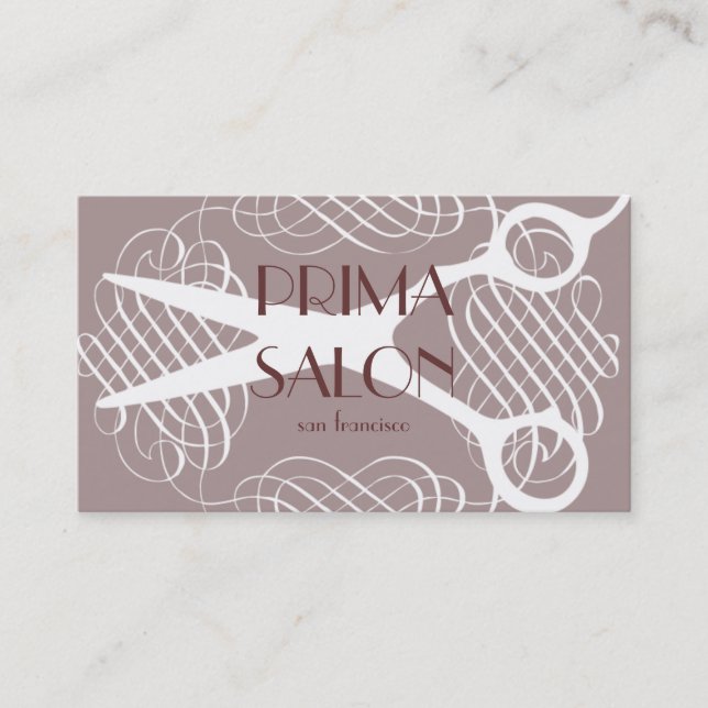 Elegant Salon Business Cards with Shears (Front)