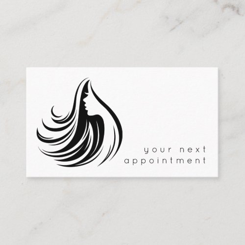 Elegant Salon Hair Stylist Logo Appointment Business Card