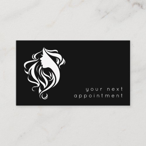 Elegant Salon Hairstylist Logo Appointment Business Card