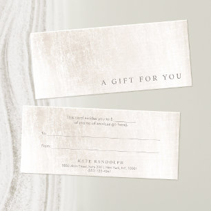Elegant Salon Spa Brushed Marble Gift Certificate