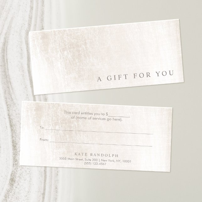 Elegant Salon Spa Brushed Marble  Gift Certificate (Creator Uploaded)