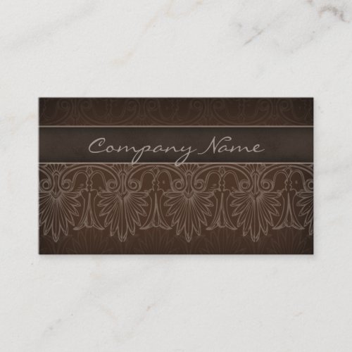 Elegant Salon Spa Lace Business Card Brown Beige