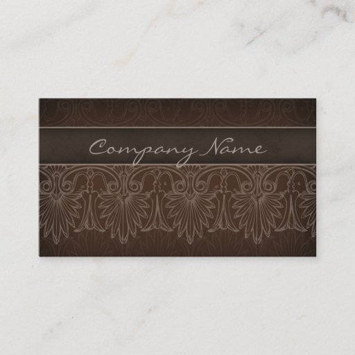 Customizable Elegant Salon Spa Lace Business Card Brown Beige