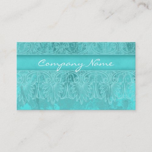 Elegant Salon Spa Lace Business Card Turquoise