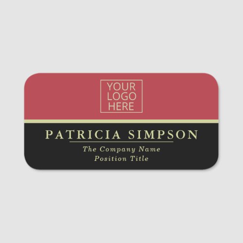 Elegant Samba Red and Black Vibrant Professional Name Tag