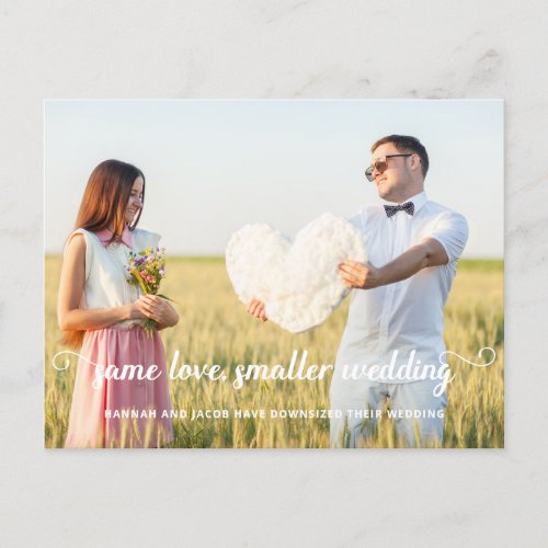 Elegant Same Love Smaller Downsizing Wedding Announcement Postcard