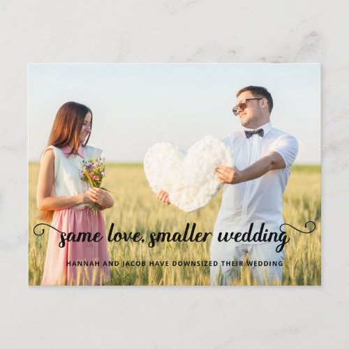 Elegant Same Love Smaller Downsizing Wedding Announcement Postcard