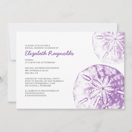 Elegant Sand Dollar Bridal Shower Invitations