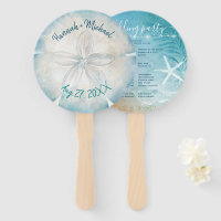 Elegant Sand Dollar Shell Blue Teal Beach Wedding