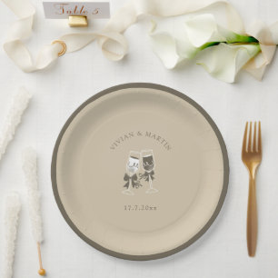 Elegant Sand Green Wedding Paper Plates