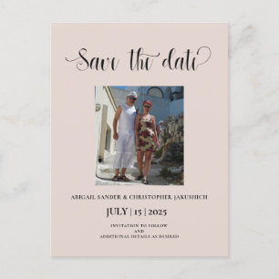 Elegant Sand Photo Save the date Invitation Postcard