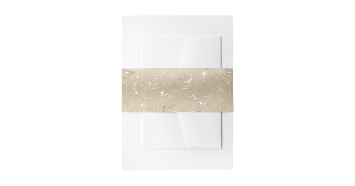 Elegant Sandy Gold Faux Foil Invitation Belly Band | Zazzle