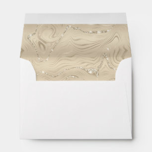 Elegant Sandy Gold Faux Foil Wedding Envelope