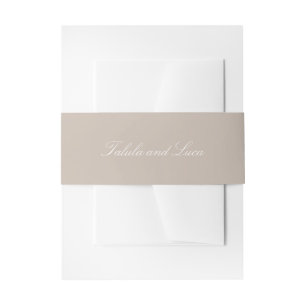 Elegant Sandy Neutral Traditional Wedding Invitation Belly Band
