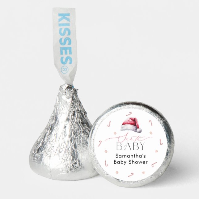 Elegant Santa Baby Christmas Baby Shower Hershey®'s Kisses® (Front)