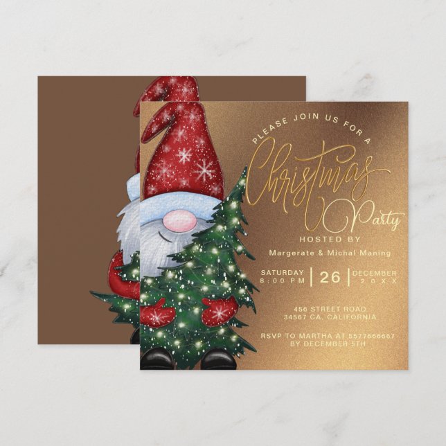 Elegant Santa Claus Christmas Party Invitation (Front/Back)