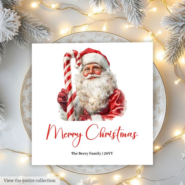 Elegant Santa Claus Minimalist Cozy Christmas Chic Napkins (Elegant Santa Claus Minimalist Cozy Christmas Napkin)