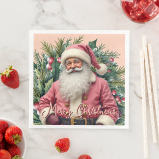 Elegant Santa Claus Paper Dinner Napkins