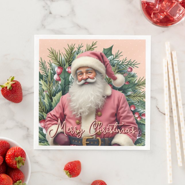 Elegant Santa Claus Paper Dinner Napkins (Insitu)