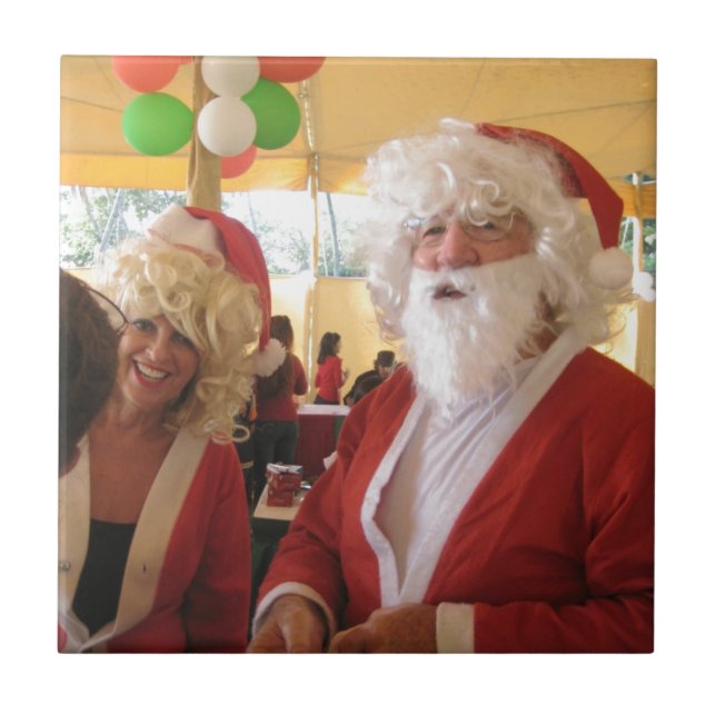 Elegant Santa Collection. Ceramic Tile (Front)