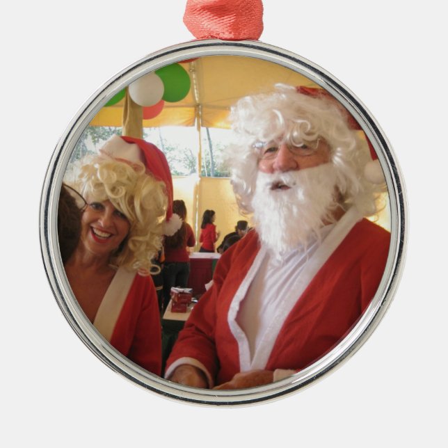 Elegant Santa Collection. Metal Ornament (Front)