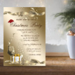 Elegant,Santa Hat,Glass,Corporate Christmas Party, Invitation<br><div class="desc">An elegant holiday party invitation featuring a Christmas deer with santa hat on gold background. These beautiful Christmas invitations are perfect for Christmas dinner party invitations, holiday gift exchange invitations, Christmas fundraisers, holiday ball invitations, and other events held during the month of December. Just use the template fields to add...</div>