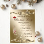 Elegant,Santa Hat,Wine Glass Christmas Party Invitation<br><div class="desc">An elegant holiday party invitation featuring a champagne glass with Santa hat on gold background. These beautiful Christmas invitations are perfect for Christmas dinner party invitations, holiday gift exchange invitations, Christmas fundraisers, holiday ball invitations, and other events held during the month of December. Just use the template fields to add...</div>