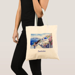 Elegant Santorini Greece Scenic Tote Bag