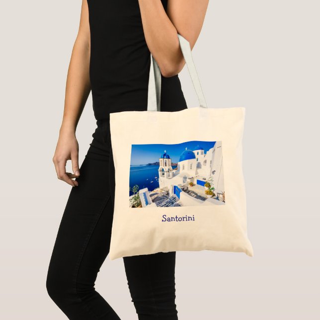 Elegant Santorini Greece Scenic Tote Bag (Front (Product))