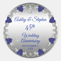 Elegant Sapphire and Diamonds  45th Anniversary
