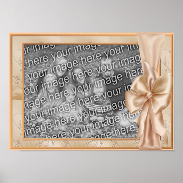 Elegant Satin Bow Frame Create Your Own Photo  Poster (Front)