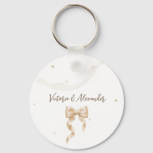 Elegant Satin Bow Wedding Keychain
