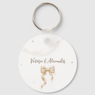 Elegant Satin Bow Wedding Keychain