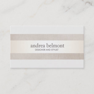 Elegant Satin Gold Stripe Beige Stylist & Designer Business Card
