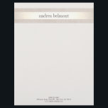Elegant Satin Gold Stripe Ivory Stylist & Designer Letterhead<br><div class="desc">Simple,  elegant striped design in digital image of light tan linen and gold stripes. Beautiful chic networking letterhead perfect for professionals working in fashion,  interiors or beauty industry.</div>
