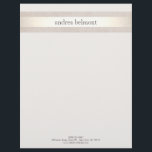 Elegant Satin Gold Stripe Ivory Stylist & Designer Letterhead<br><div class="desc">Simple,  elegant striped design in digital image of light tan linen and gold stripes. Beautiful chic networking letterhead perfect for professionals working in fashion,  interiors or beauty industry.</div>