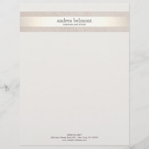 Elegant Satin Gold Stripe Ivory Stylist & Designer Letterhead