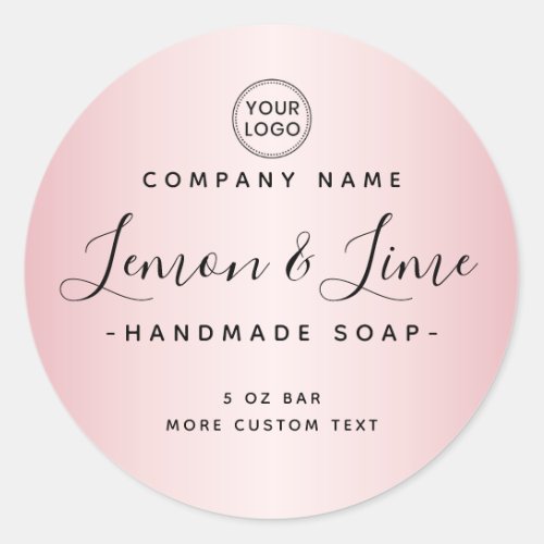Elegant satin soft pink round product label