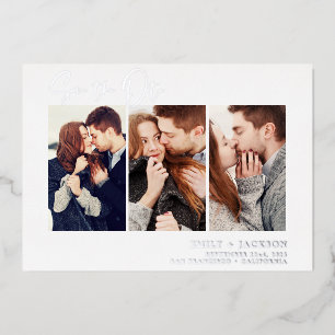 Elegant Save the Date 3 Photo Invitations