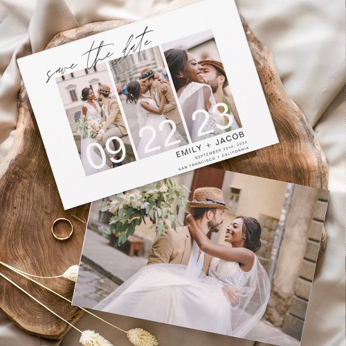 Elegant Save the Date 4 Photo Invitations